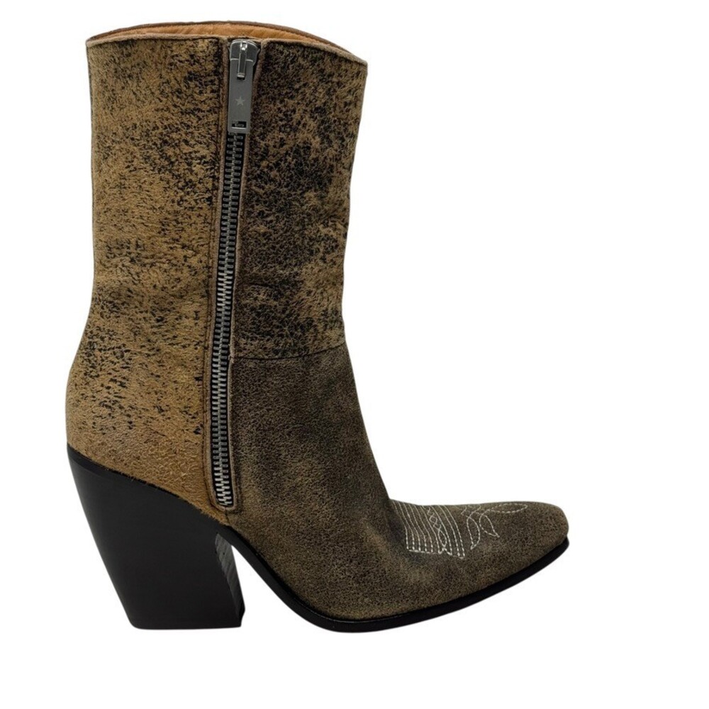 Golden Goose Women Candy Distressed Leather Western Cowboy Boots Brown Size 36 6 - Picture 4 of 14